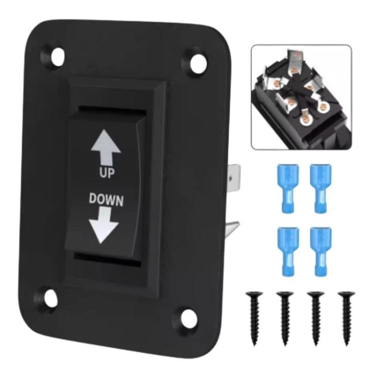 Car Modified 4-Pin Double Reset Lift Switch Rocker Switch Panel, KCD2-7 UP-DOWN