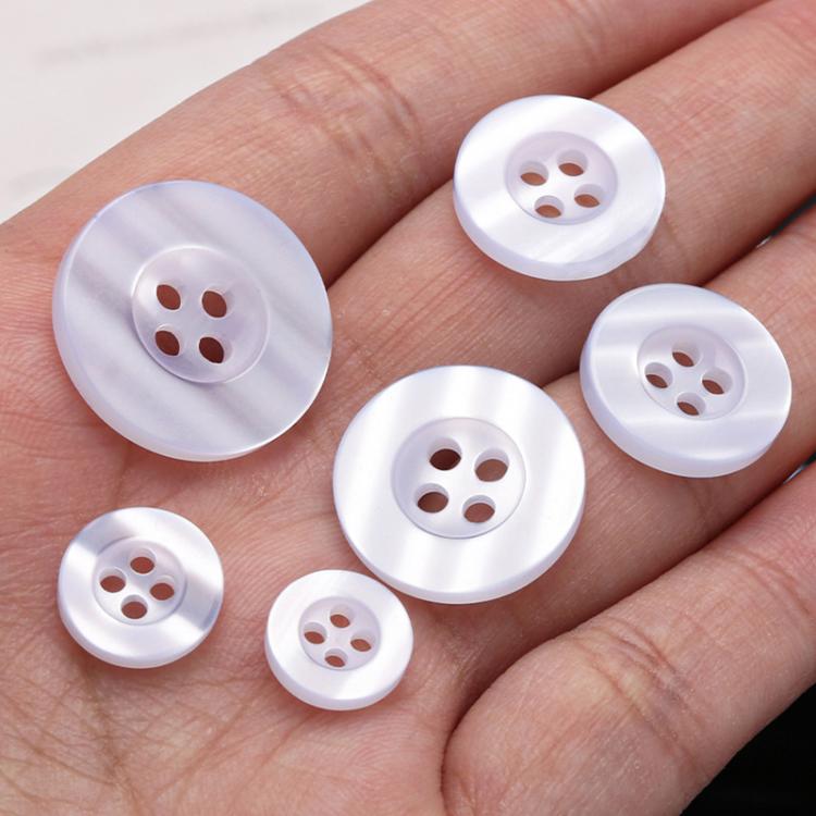 100pcs Pearlescent Resin 4-Hole Buttons Round Decorative Buttons For Shirt Cuffs, Wide Edge 1cm, Wide Edge 1.15cm, Wide Edge 1.25cm, Wide Edge 1.5cm, Wide Edge 1.8cm, Wide Edge 2cm, Fine Edge 1cm, Fine Edge 1.15cm, Fine Edge 1.25cm, Fine Edge 1.5cm    ...