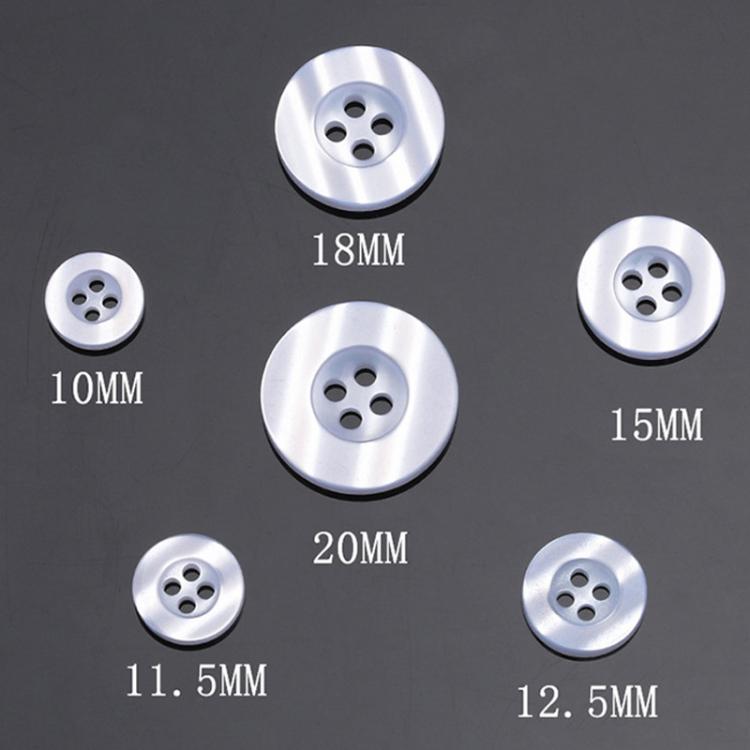 100pcs Pearlescent Resin 4-Hole Buttons Round Decorative Buttons For Shirt Cuffs, Wide Edge 1cm, Wide Edge 1.15cm, Wide Edge 1.25cm, Wide Edge 1.5cm, Wide Edge 1.8cm, Wide Edge 2cm, Fine Edge 1cm, Fine Edge 1.15cm, Fine Edge 1.25cm, Fine Edge 1.5cm    ...