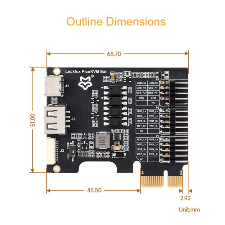 WAVESHARE Luckfox PicoKVM Expansion Board PCIe USB Interface Universal