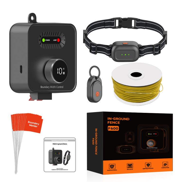 F600 Outdoor Pet Wired Electric Dog Fence 10-Level Precision Boundary Control, F600