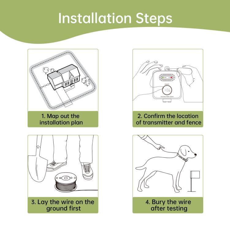 F600 Outdoor Pet Wired Electric Dog Fence 10-Level Precision Boundary Control, F600