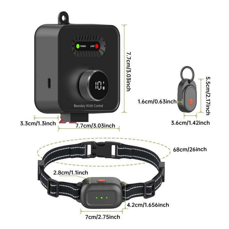F600 Outdoor Pet Wired Electric Dog Fence 10-Level Precision Boundary Control, F600