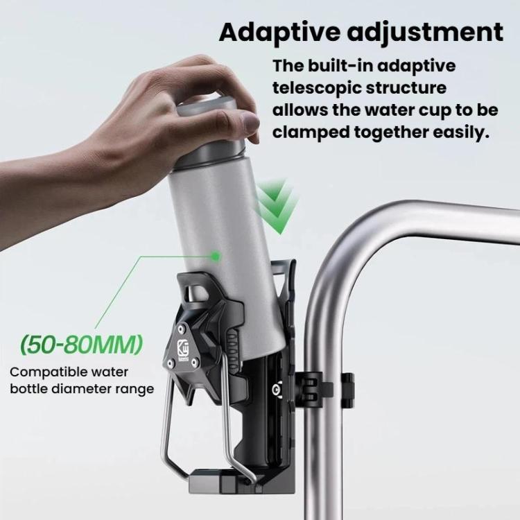 Adaptive Anti-Slip Water Bottle Holder For Motorcycles & Bicycles 360-Degree Rotating Anti-Theft Cup Holder, Kewig SHJ-6
