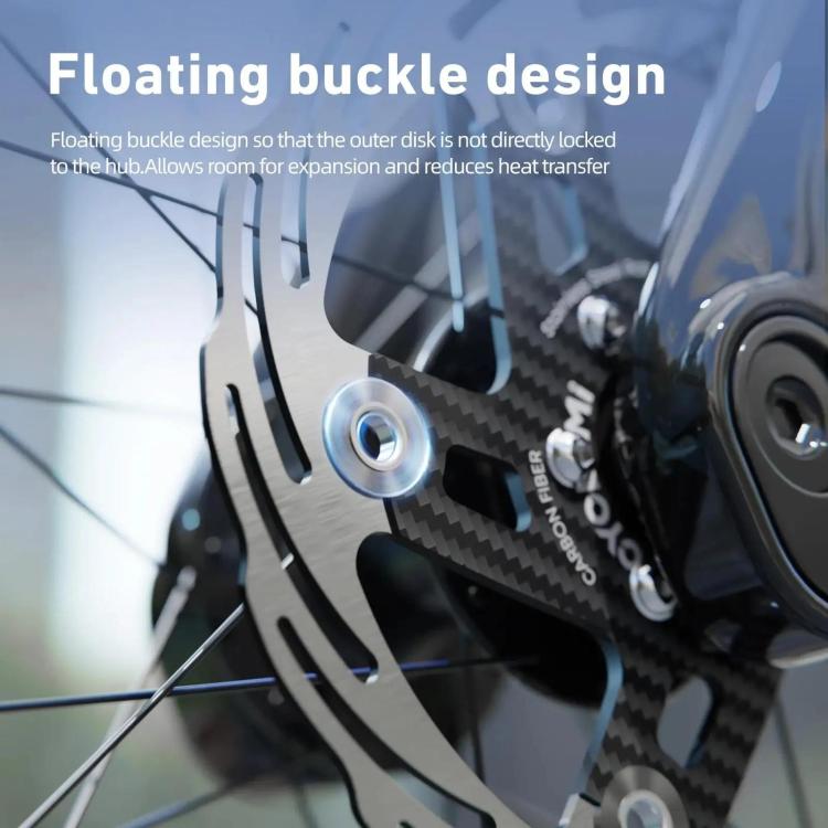CYCLAMI Bicycle Ultra-Lightweight Carbon Fiber Brake Rotor Center-lock 6-bolt Disc Brake, 160mm, 180mm