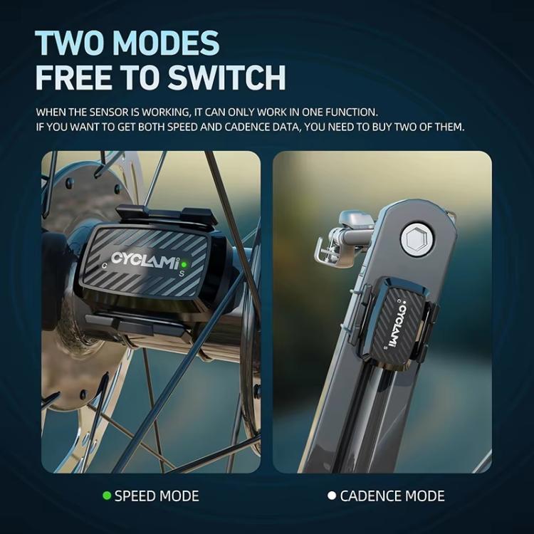 2 In 1 Cadence SensorPrecision Speed Smart Sensor, Supports Bluetooth and ANT+ Dual Modes, CYCLAMI C1