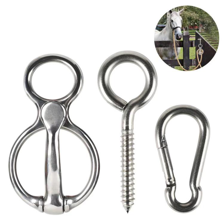 3pcs /Set Safety Rope Buckles Equestrian Barn Stainless Steel Horse Tether Buckles