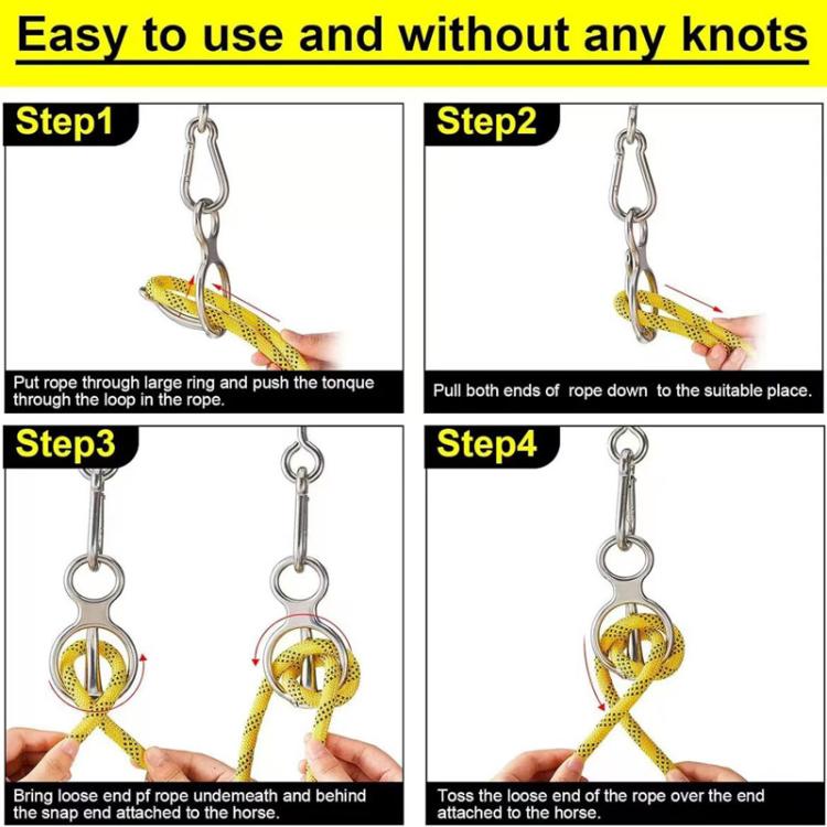 3pcs /Set Safety Rope Buckles Equestrian Barn Stainless Steel Horse Tether Buckles