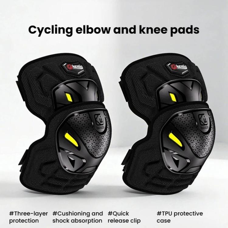 Kewig 2pcs Quick-Release Shockproof Motorcycle Riding Protective Covers Anti-Fall Knee & Elbow Pads, Elbow Guard L, Elbow Guard M, Knee Guard L, Knee Guard M