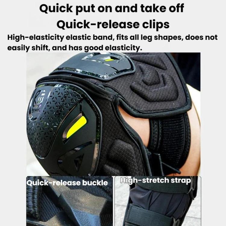 Kewig 2pcs Quick-Release Shockproof Motorcycle Riding Protective Covers Anti-Fall Knee & Elbow Pads, Elbow Guard L, Elbow Guard M, Knee Guard L, Knee Guard M