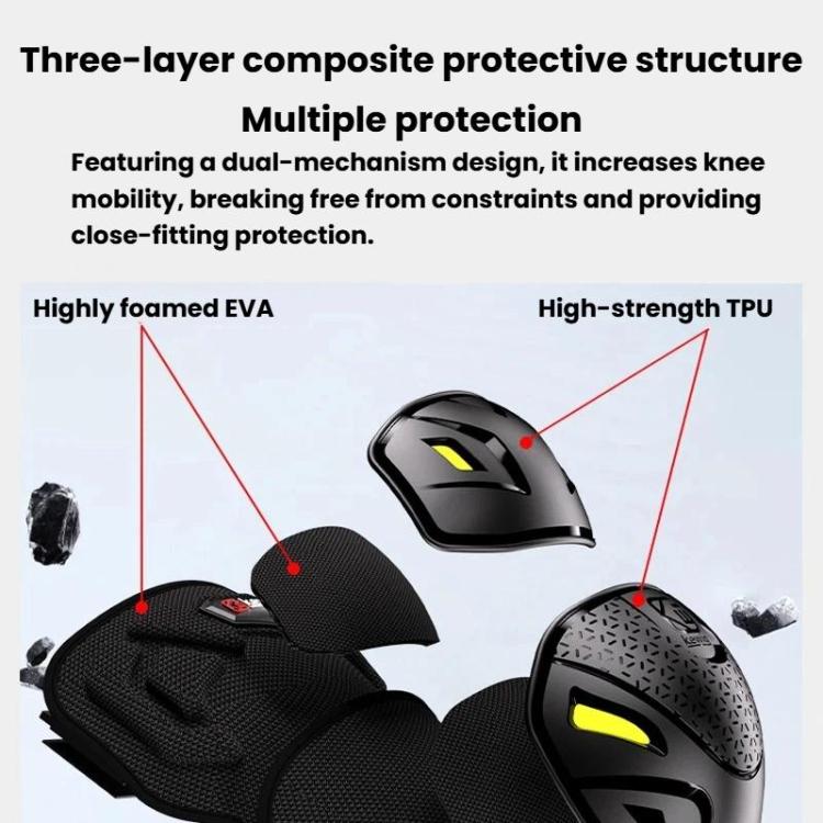 Kewig 2pcs Quick-Release Shockproof Motorcycle Riding Protective Covers Anti-Fall Knee & Elbow Pads, Elbow Guard L, Elbow Guard M, Knee Guard L, Knee Guard M