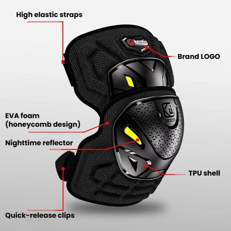 Kewig 2pcs Quick-Release Shockproof Motorcycle Riding Protective Covers Anti-Fall Knee & Elbow Pads, Elbow Guard L, Elbow Guard M, Knee Guard L, Knee Guard M