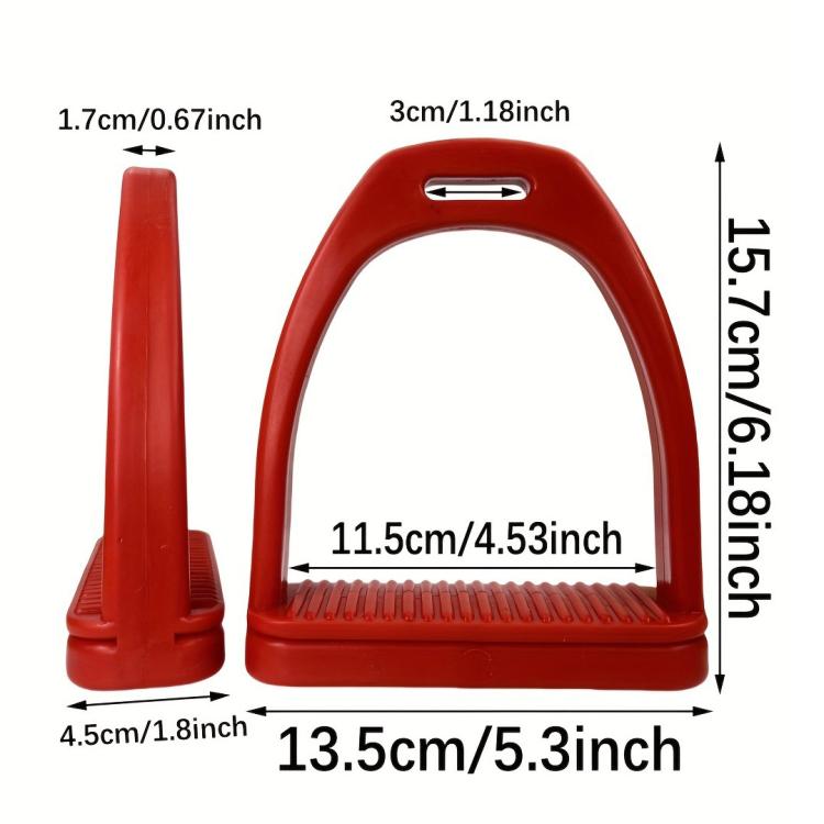 1pair High-strength Engineering Plastic Stirrup With Non-Slip Rubber Pads