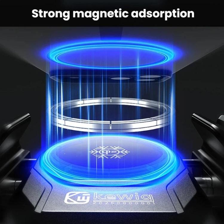 Kewig M33 Pro Shock-Absorbing Heat-Dissipating Wireless Charging Phone Mount Motorcycle Fan Cooling Anti-Shake Stand, Handlebar, Rearview Mirror, Rearview Mirror Stem, M8/M10 Screw, Front Fork Mount, Strong Clamp