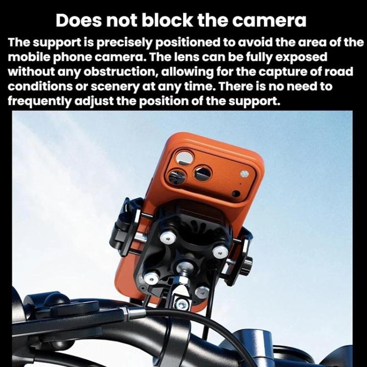 Kewig M33 Pro Shock-Absorbing Heat-Dissipating Wireless Charging Phone Mount Motorcycle Fan Cooling Anti-Shake Stand, Handlebar, Rearview Mirror, Rearview Mirror Stem, M8/M10 Screw, Front Fork Mount, Strong Clamp
