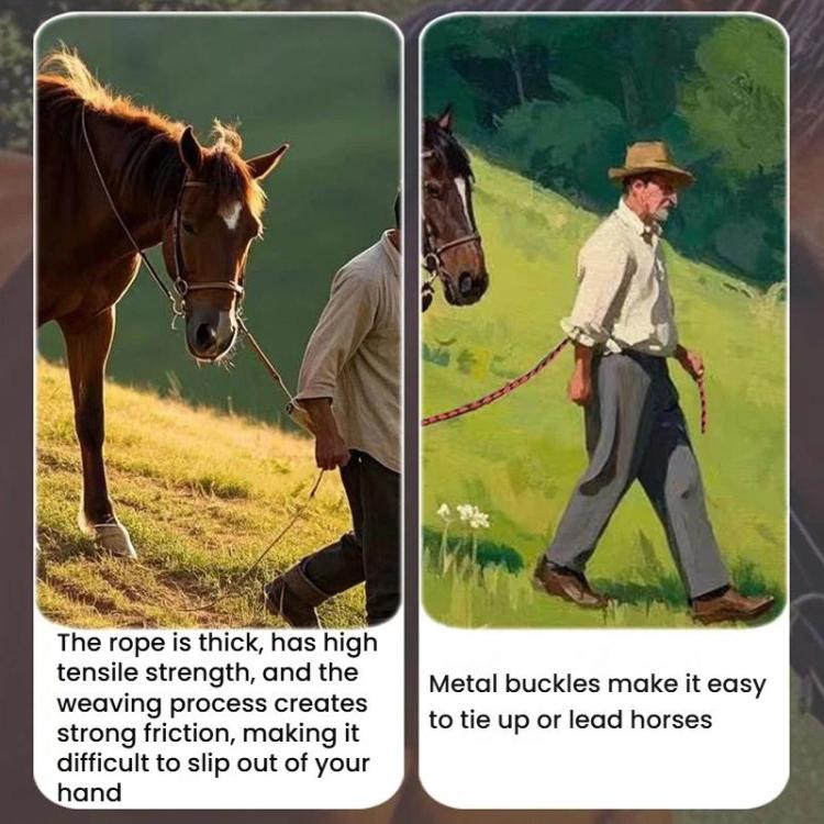 2.15m Woven Webbing Lead Rope Hand-Braided Horse Reins Horse Tether