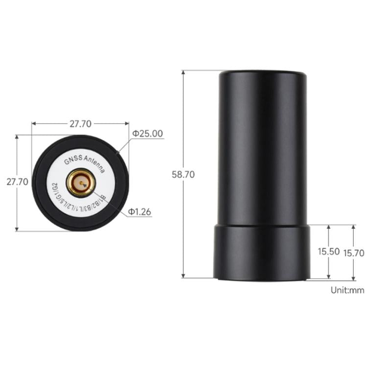 WAVESHARE GNSS L1+L2+L5 Multi-Satellite Multi-Frequency Four-Wire Helical Active Precision Positioning Antenna, Q25, Q39