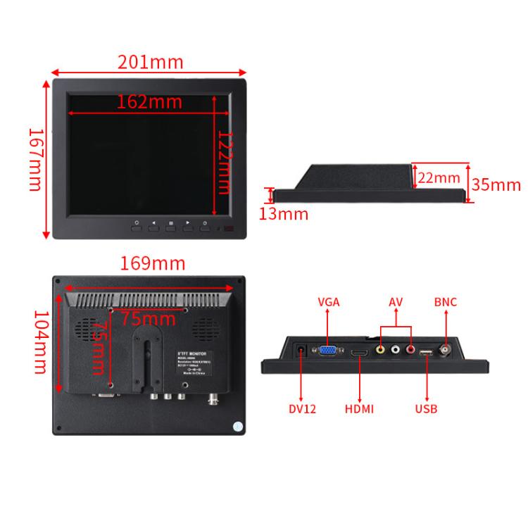 Industrial Grade IPS Microscope Monitor, US Plug, 8 Inch with 25mm Mounting Bar, 8 Inch with 32mm Mounting Bar, 10 Inch with 25mm Mounting Bar, 10 Inch with 32mm Mounting Bar, 11.6 Inch with 25mm Mounting Bar, 11.6 Inch with 32mm Mounting Bar          ...