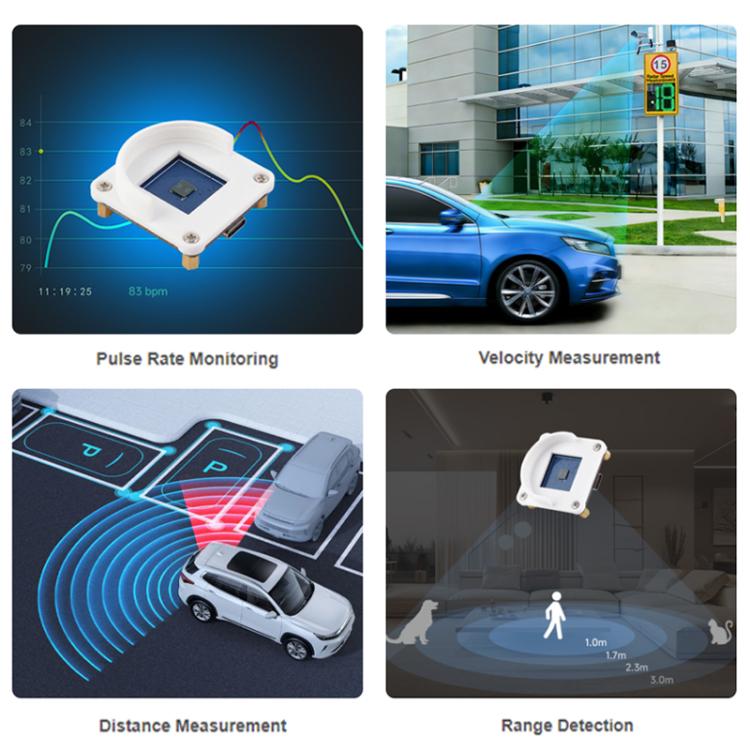 WAVESHARE 60GHz Millimeter-Wave Micro-Motion Sensing Radar Module, Without Base, With Base