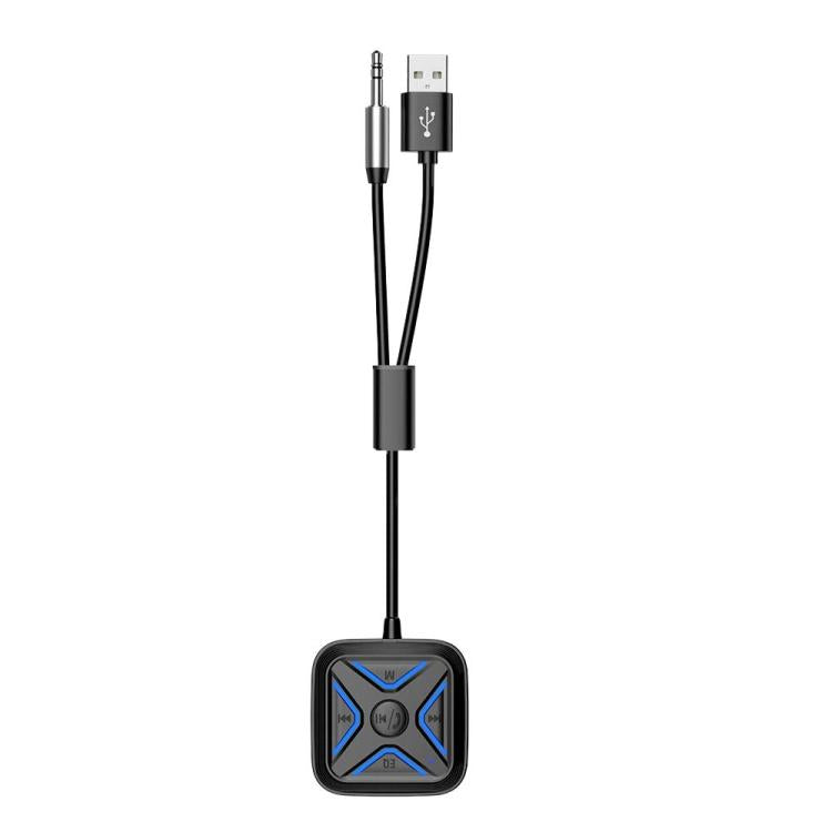 W21 AUX Hands-Free Calling Bluetooth 5.3 Receiver Car Wireless Audio Adapter, W21