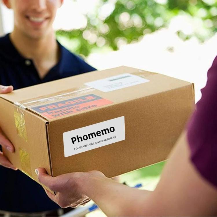 Phomemo 4 X 2 Inch White Thermal Sticker For Shipping Label Printer, 500 Sheets, 750 Sheets