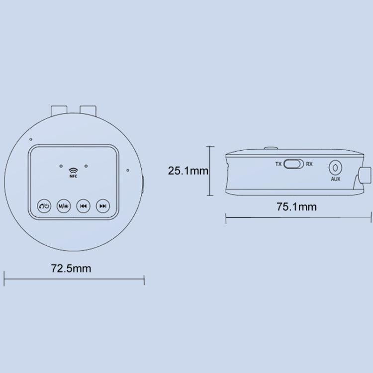 GT77 NFC Bluetooth Receiver & Transmitter With Ambient Light Car Audio Amplifier & Audio Converter, GT77