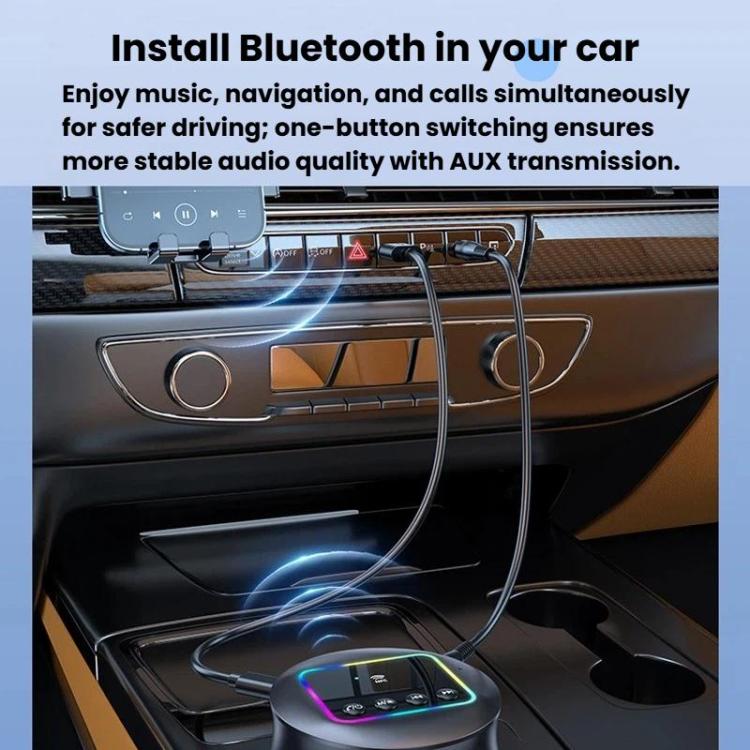 GT77 NFC Bluetooth Receiver & Transmitter With Ambient Light Car Audio Amplifier & Audio Converter, GT77