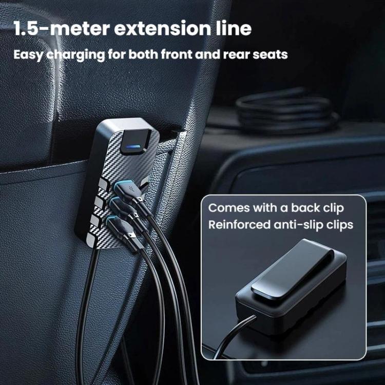 YQ2 6-Port Multi-Function Car Phone Charger 66W Fast Charging Car Charger With Cable, YQ2
