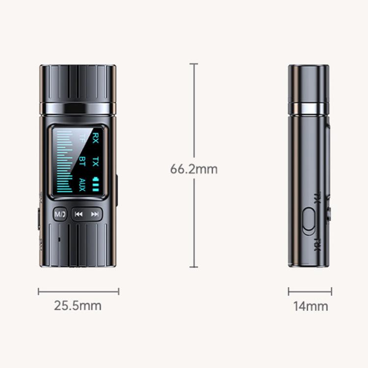 GT72 Bluetooth 5.4 Audio Adapter With Digital Display Portable Receiver & Transmitter, GT72