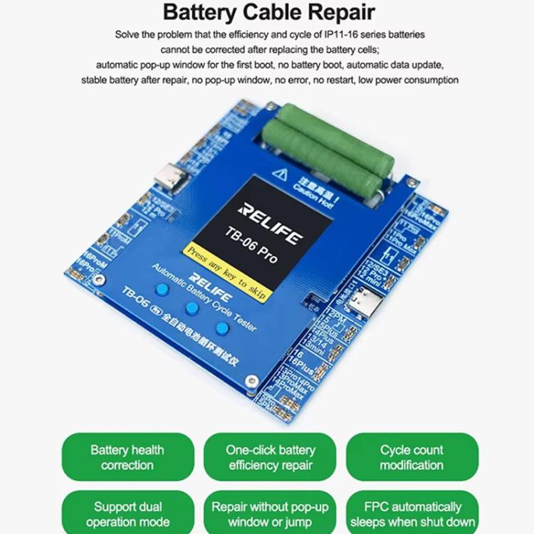 For IPhone 11-16 Series Fully Automatic Battery Cycle Tester With Dual-Channel Independent Battery Cycle Charging, EU Plug, TB-06 Pro