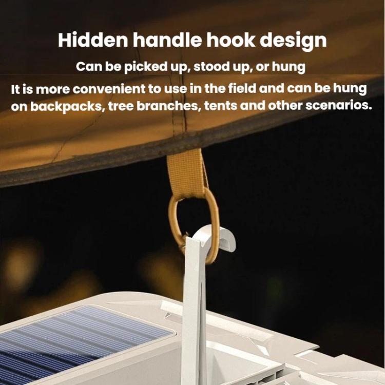 WUSHANG WS-HD52 Portable Foldable Solar String Light With Battery Indicator Multi-Level Dimmable Camping Lantern