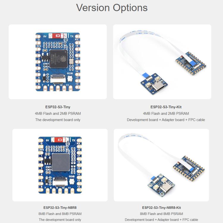Mini Development Board Dual-Core Processor, 240MHz Running Frequency, Waveshare ESP32-S3-Tiny, Waveshare ESP32-S3-Tiny-N8R8, Waveshare ESP32-S3-Tiny-Kit, Waveshare  ESP32-S3-Tiny-N8R8-Kit