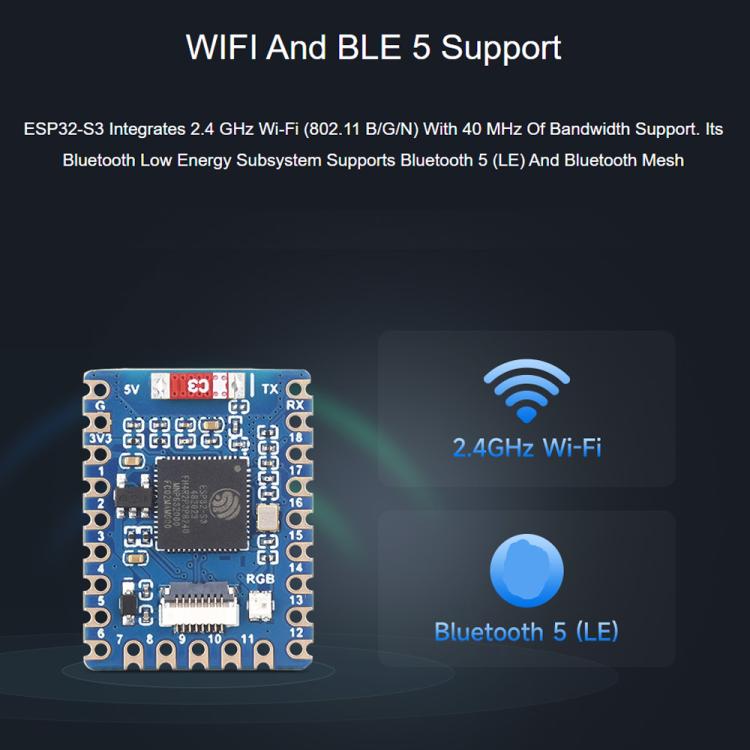 Mini Development Board Dual-Core Processor, 240MHz Running Frequency, Waveshare ESP32-S3-Tiny, Waveshare ESP32-S3-Tiny-N8R8, Waveshare ESP32-S3-Tiny-Kit, Waveshare  ESP32-S3-Tiny-N8R8-Kit