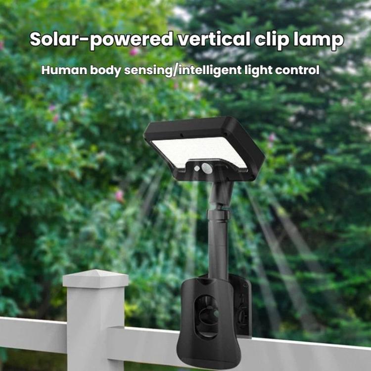 Solar Intelligent Motion Sensor Clip-On Light Outdoor Courtyard & Lawn Lamp, White Light, Warm Light, Three-Color Light Black, Three-Color Light White