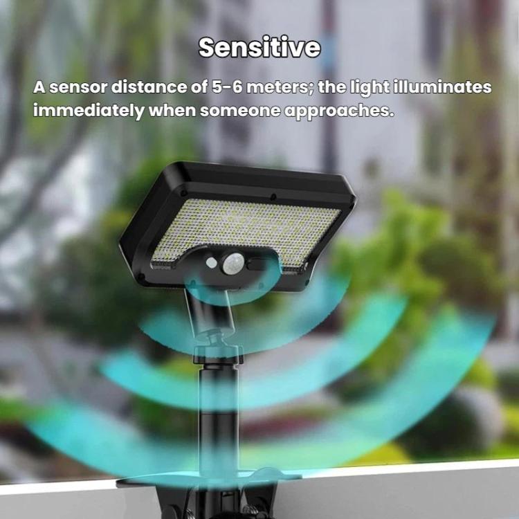 Solar Intelligent Motion Sensor Clip-On Light Outdoor Courtyard & Lawn Lamp, White Light, Warm Light, Three-Color Light Black, Three-Color Light White