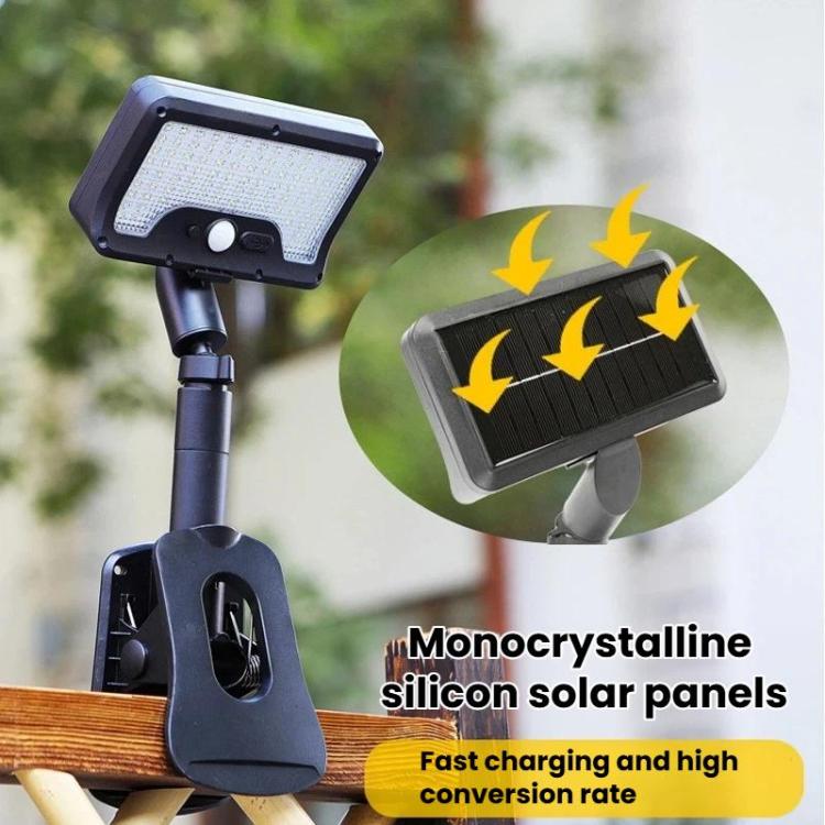 Solar Intelligent Motion Sensor Clip-On Light Outdoor Courtyard & Lawn Lamp, White Light, Warm Light, Three-Color Light Black, Three-Color Light White