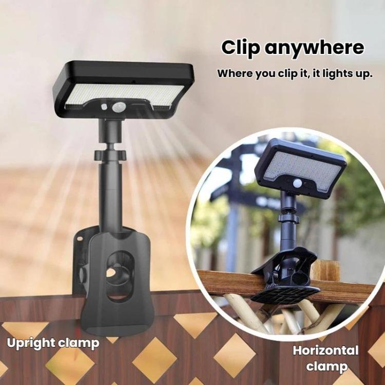 Solar Intelligent Motion Sensor Clip-On Light Outdoor Courtyard & Lawn Lamp, White Light, Warm Light, Three-Color Light Black, Three-Color Light White