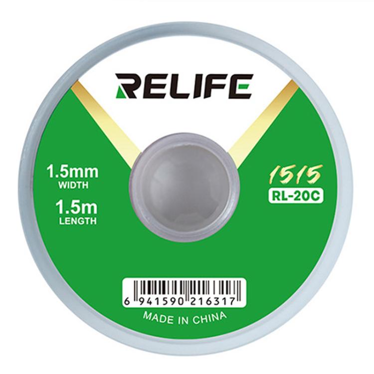 RELIFE RL-20C PCB Solder Cleaning Corrosion-Resistant Solder Removal Tape, 1.5mm x 1.5m, 2mm x 1.5m, 2.5mm x 1.5m, 3mm x 1.5m, 3.5mm x 1.5m