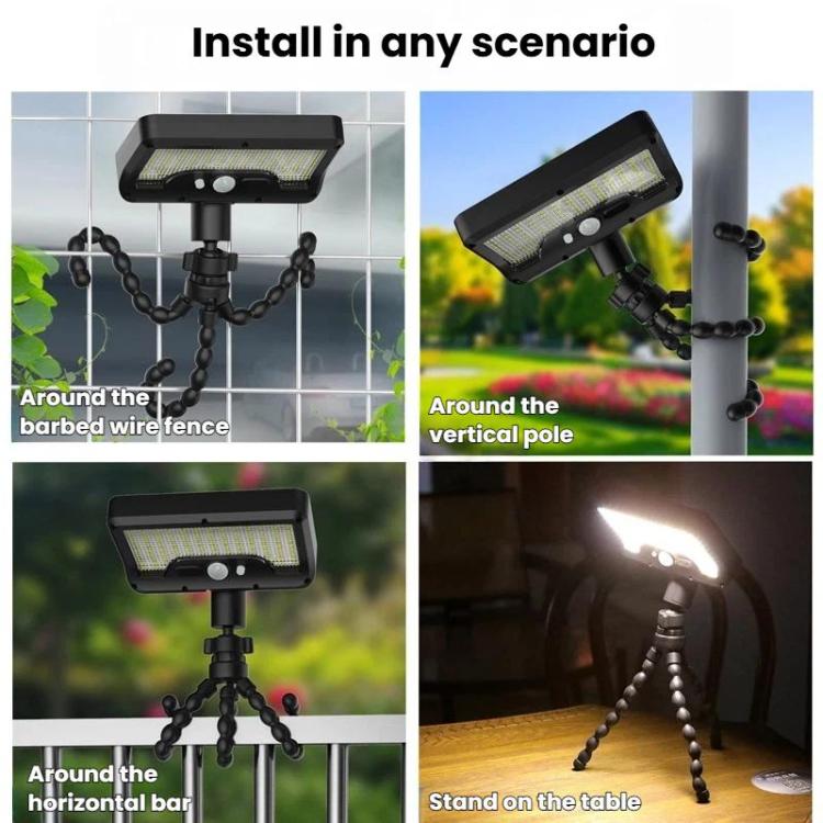 Octopus Style Solar Motion Sensor Waterproof Light Outdoor Smart Courtyard Light, White Light Black, Warm Light Black, White Light White, Warm Light Wight, Three-Color Light White, Three-Color Light Black