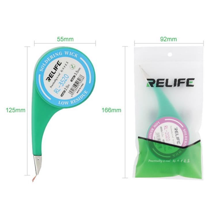 Powerful Solder Removal Tape Low Residue No-Clean Solder Removal Tape for Repair and Soldering, RELIFE 1.5mm x 2m, RELIFE 2mm x 2m, RELIFE 2.5mm x 2m, RELIFE 3mm x 2m, RELIFE 3.5mm x 2m