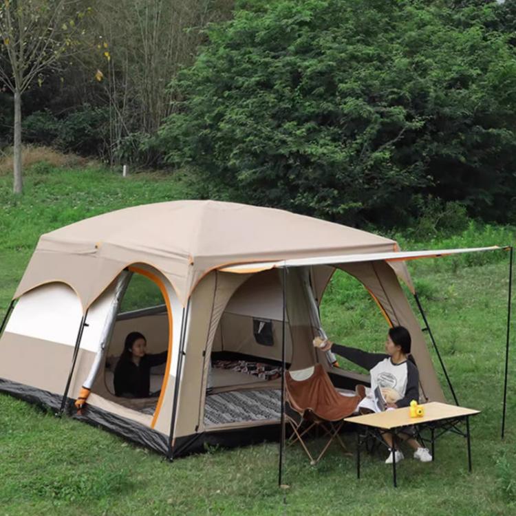 GRASS FUN Portable Folding Sun & Rain Shelter Tent 2 Bedroom 1 Living Room Outdoor Camping Tent, For 4-6 People, For 5-8 People