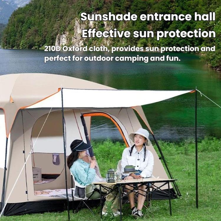 GRASS FUN Portable Folding Sun & Rain Shelter Tent 2 Bedroom 1 Living Room Outdoor Camping Tent, For 4-6 People, For 5-8 People