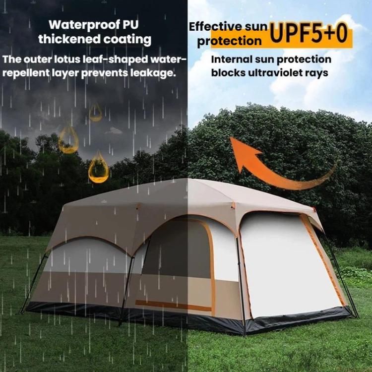 GRASS FUN Portable Folding Sun & Rain Shelter Tent 2 Bedroom 1 Living Room Outdoor Camping Tent, For 4-6 People, For 5-8 People