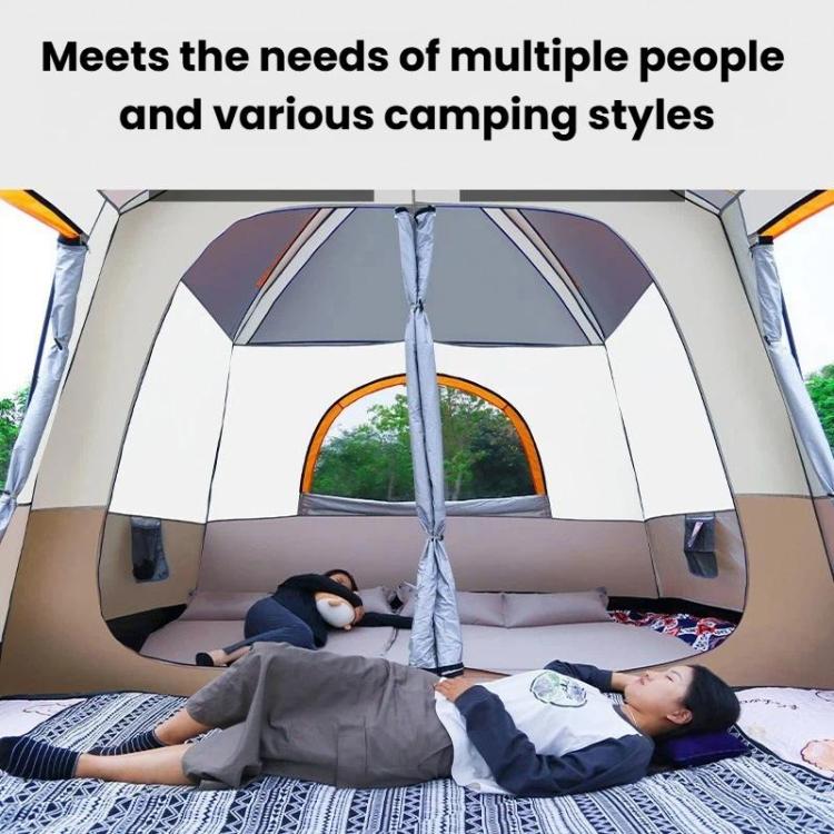 GRASS FUN Portable Folding Sun & Rain Shelter Tent 2 Bedroom 1 Living Room Outdoor Camping Tent, For 4-6 People, For 5-8 People