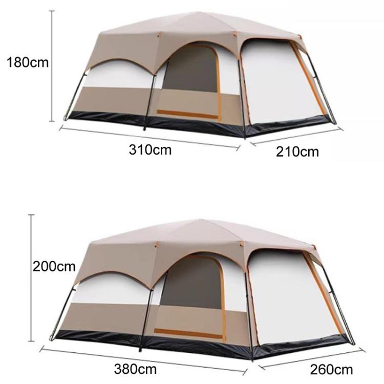 GRASS FUN Portable Folding Sun & Rain Shelter Tent 2 Bedroom 1 Living Room Outdoor Camping Tent, For 4-6 People, For 5-8 People