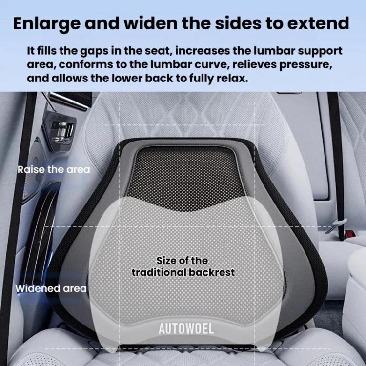 AUTOWOEL Universal Car Ventilated Lumbar Support Portable Car Seat Back Cushion, Without Fan Grey, Without Fan Blue, With Fan Grey, With Fan Blue