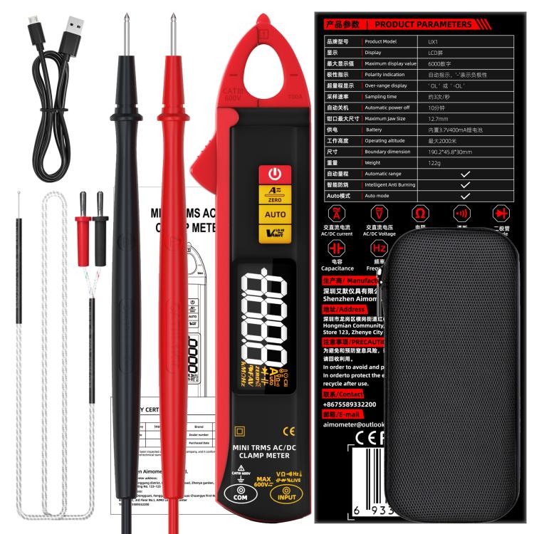 High Precision Smart Clamp Meter AC/DC 100A 6000-Count Multimeter, UX1