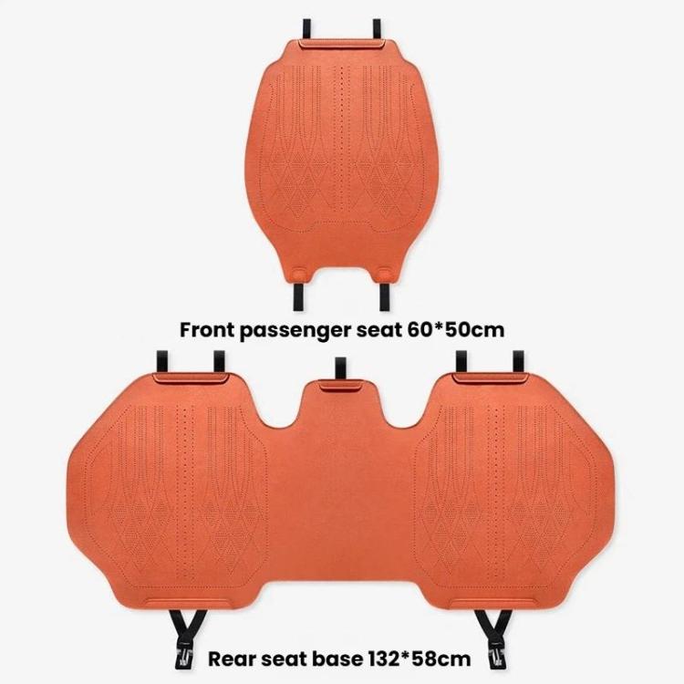ZD25A Universal Suede Car Seat Cushion Summer Breathable Double-Sided Seat Pad, Front Row Black, Front Row Orange, Front Row Grey, Back Row Black, Back Row Orange, Back Row Grey