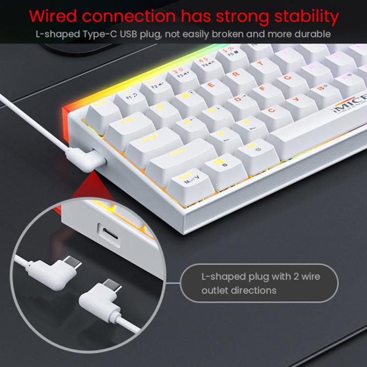 iMICE GK-170 Type-C 1.5m Wired Hot-Swappable 68-Key RGB Mechanical Keyboard, GK-170