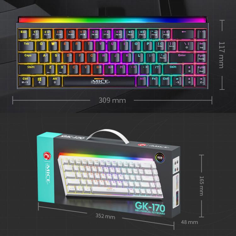 iMICE GK-170 Type-C 1.5m Wired Hot-Swappable 68-Key RGB Mechanical Keyboard, GK-170